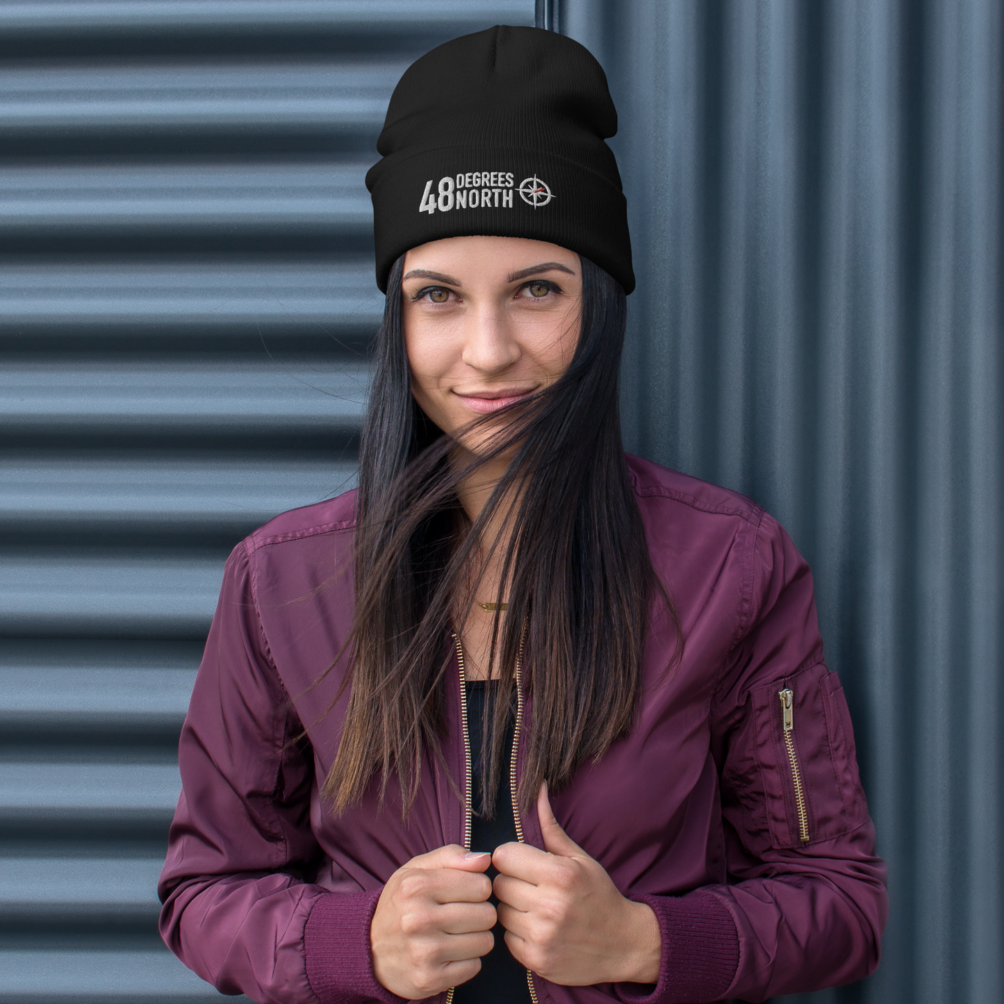 48 Degrees North Logo Embroidered Beanie