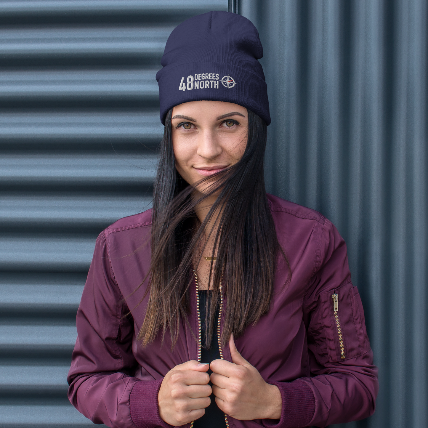 48 Degrees North Logo Embroidered Beanie